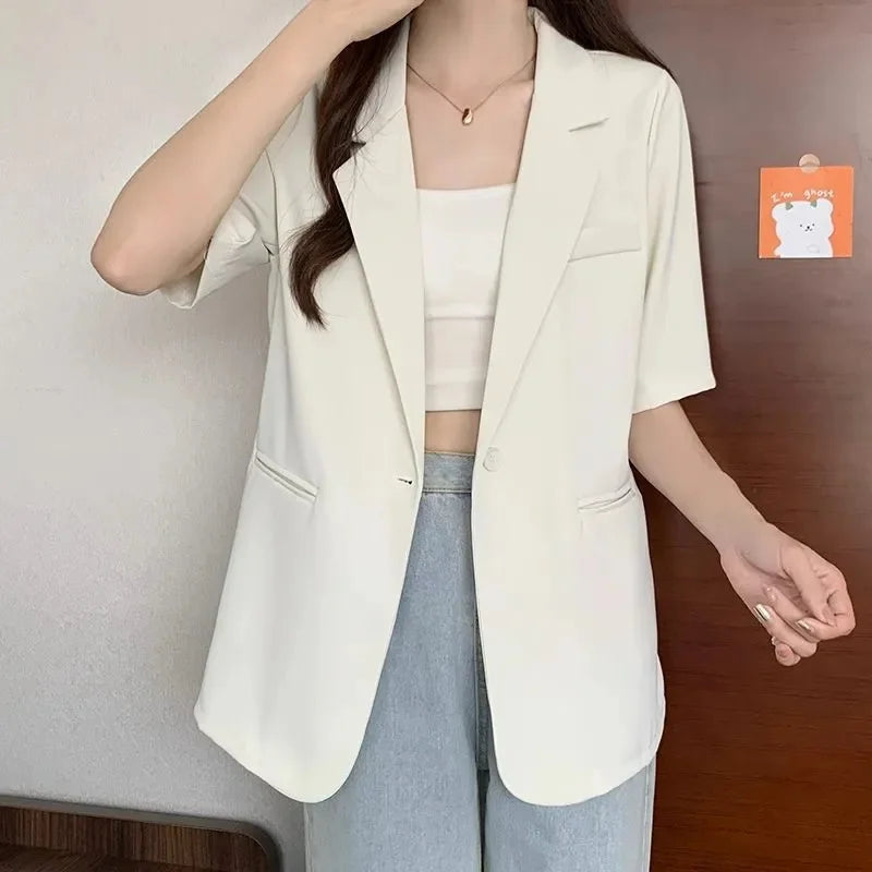 Solid Color Blazer Jacket Ladies