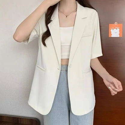 Solid Color Blazer Jacket Ladies