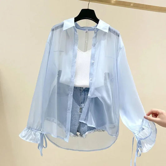 Summer Thin Loose Button-Up Shirt
