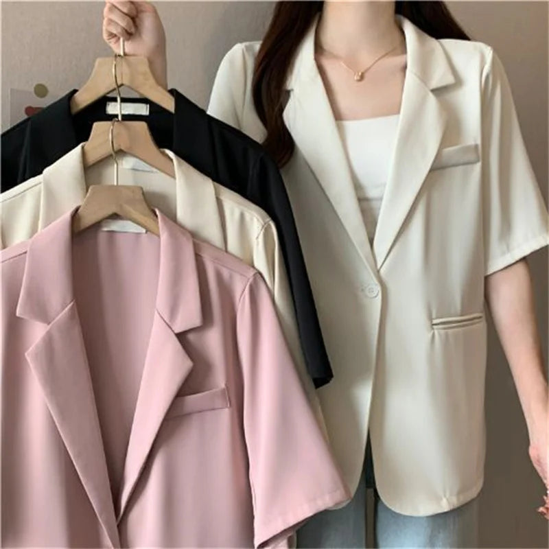 Solid Color Blazer Jacket Ladies