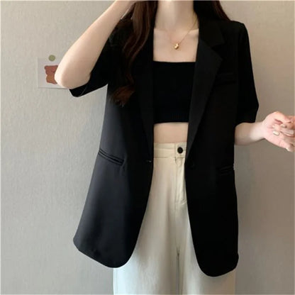 Solid Color Blazer Jacket Ladies