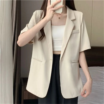 Solid Color Blazer Jacket Ladies