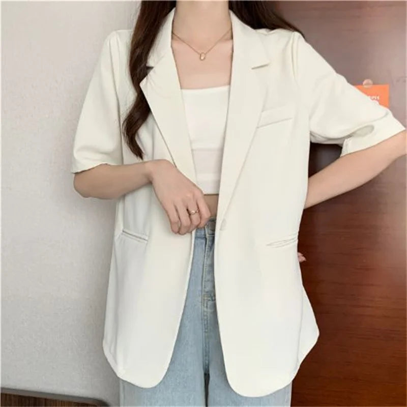 Solid Color Blazer Jacket Ladies