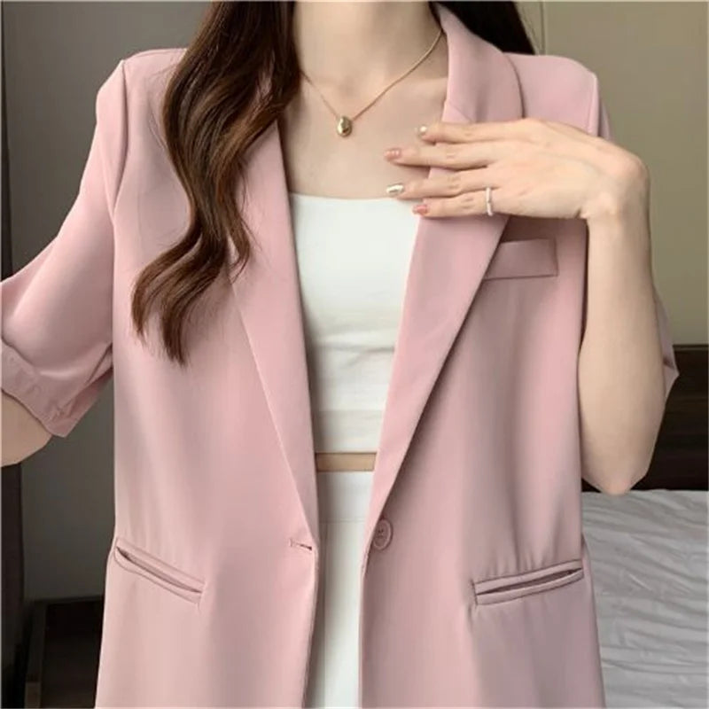 Solid Color Blazer Jacket Ladies