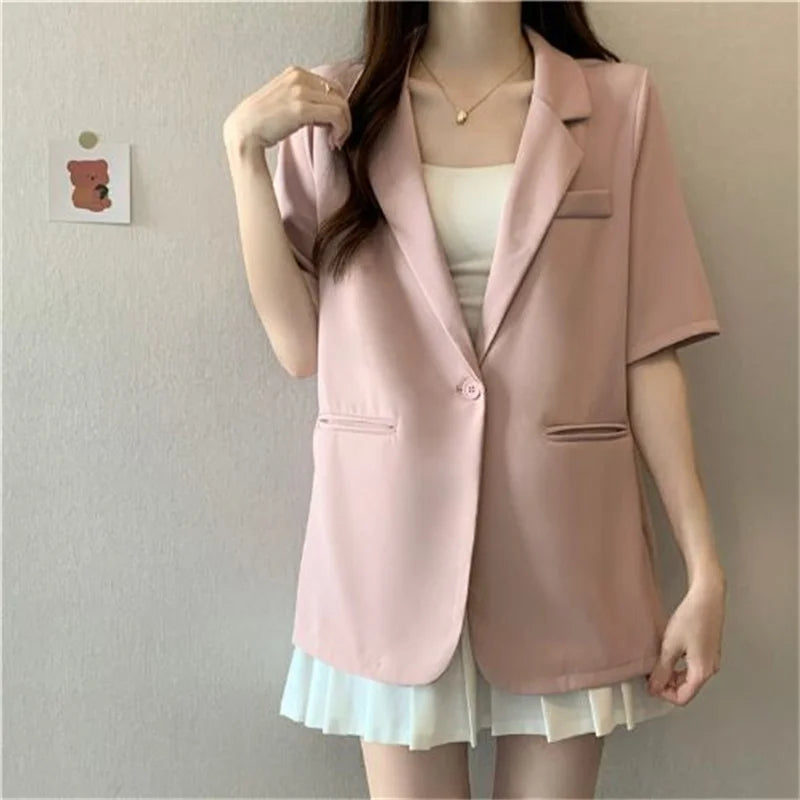 Solid Color Blazer Jacket Ladies