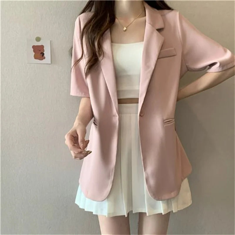 Solid Color Blazer Jacket Ladies