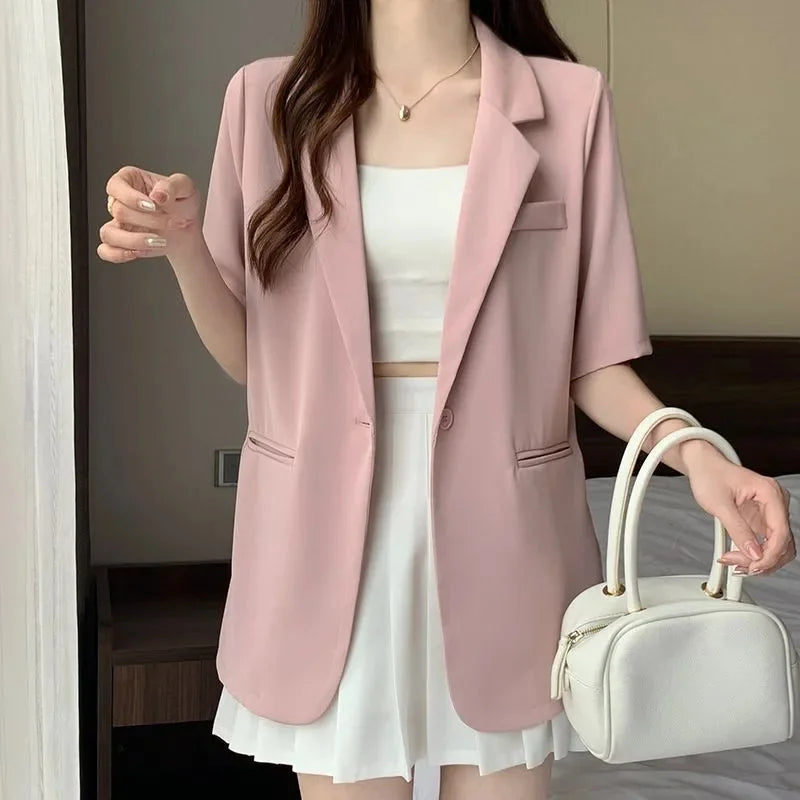 Solid Color Blazer Jacket Ladies