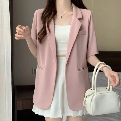 Solid Color Blazer Jacket Ladies