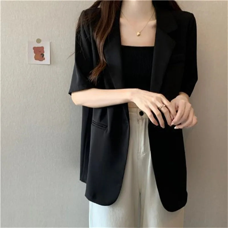 Solid Color Blazer Jacket Ladies