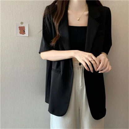 Solid Color Blazer Jacket Ladies