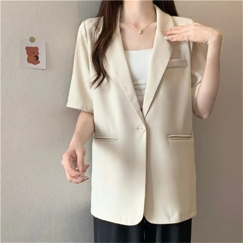 Solid Color Blazer Jacket Ladies