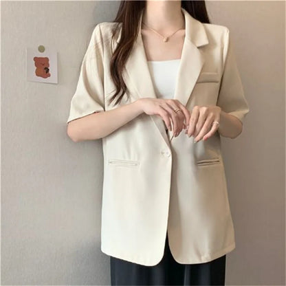 Solid Color Blazer Jacket Ladies