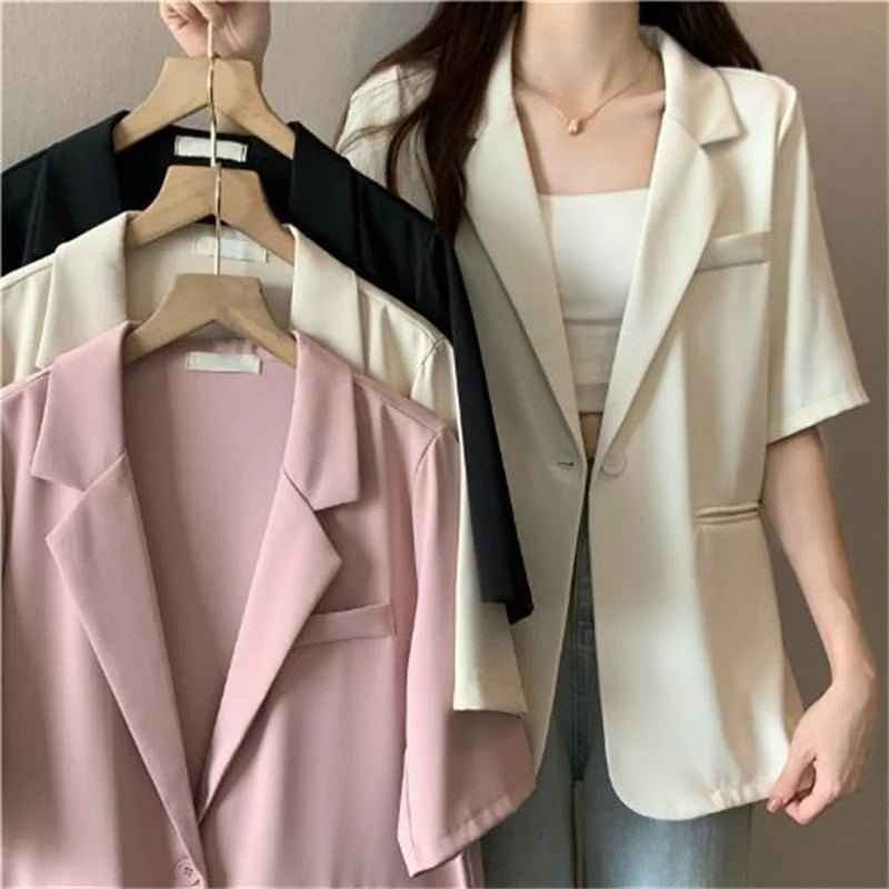 Solid Color Blazer Jacket Ladies