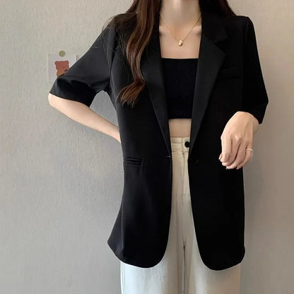 Solid Color Blazer Jacket Ladies