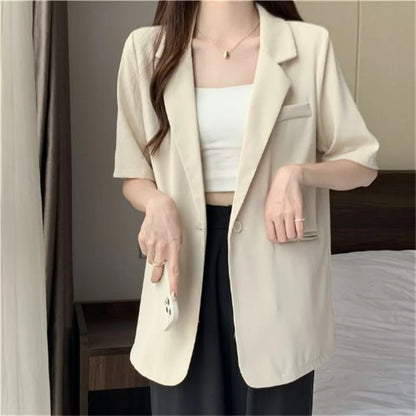 Solid Color Blazer Jacket Ladies