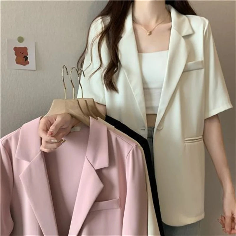 Solid Color Blazer Jacket Ladies