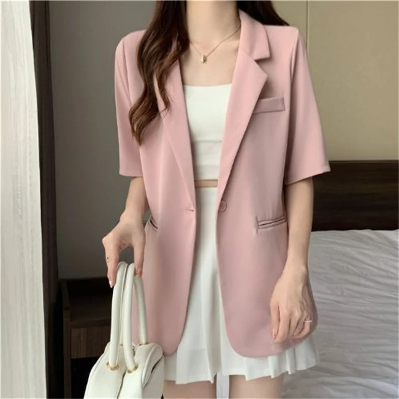 Solid Color Blazer Jacket Ladies