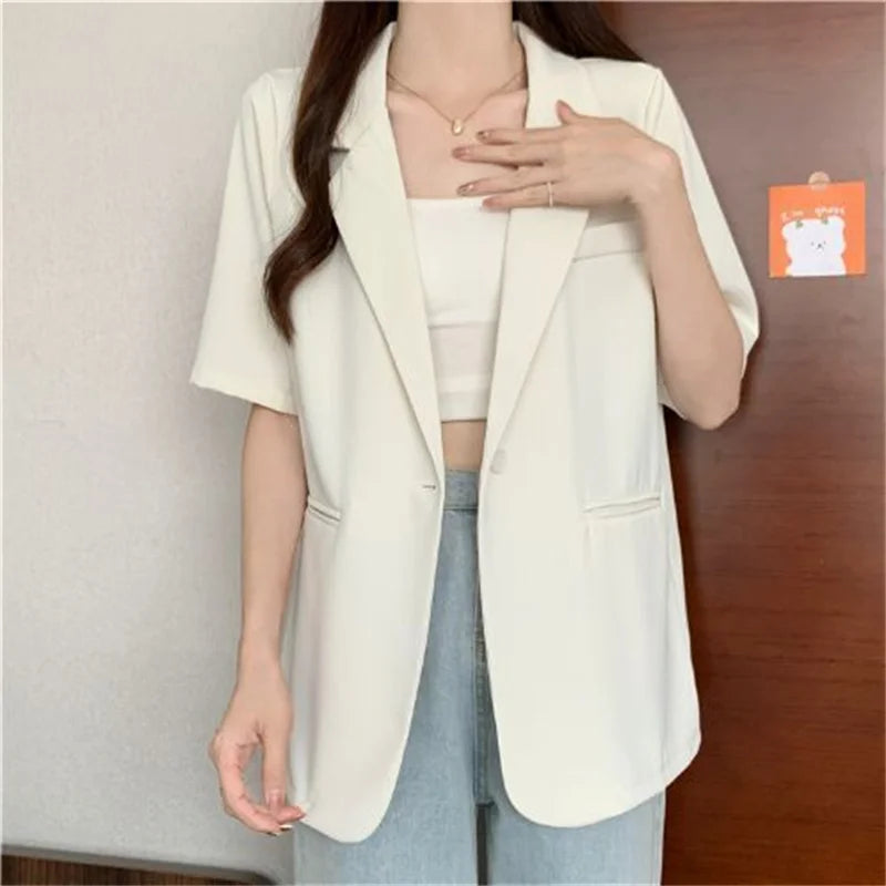 Solid Color Blazer Jacket Ladies