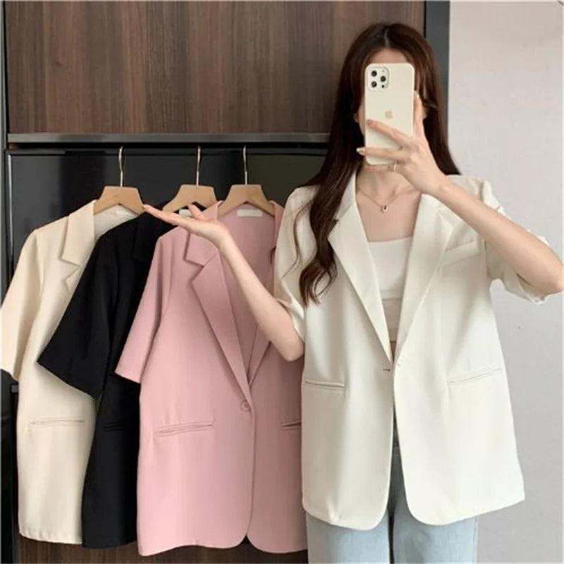 Solid Color Blazer Jacket Ladies